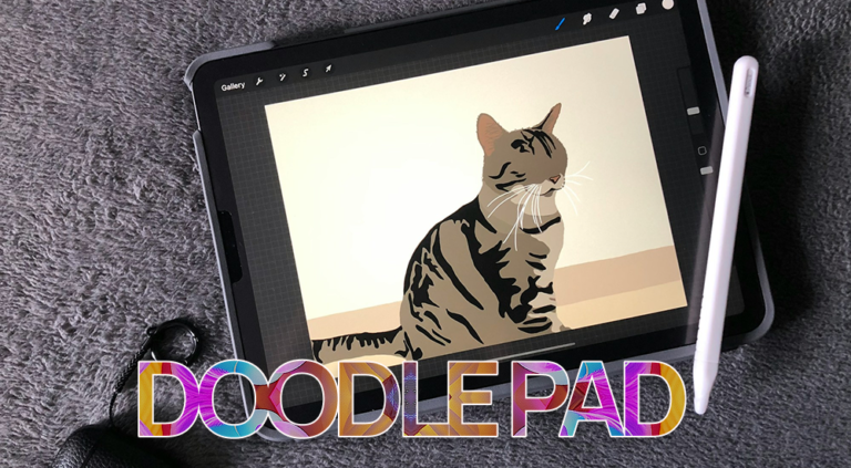 Child drawing colorful shapes in 3D on iPad using Drawing Pad 3D app