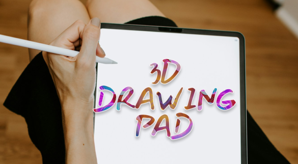 Drawing Pad 3D app showing a vibrant 3D doodle