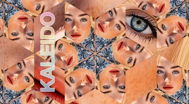 Real-time kaleidoscope effect on iPhone camera with glowing prism patterns