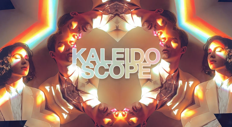 Psychedelic kaleidoscope camera app in action with real-time symmetry effect